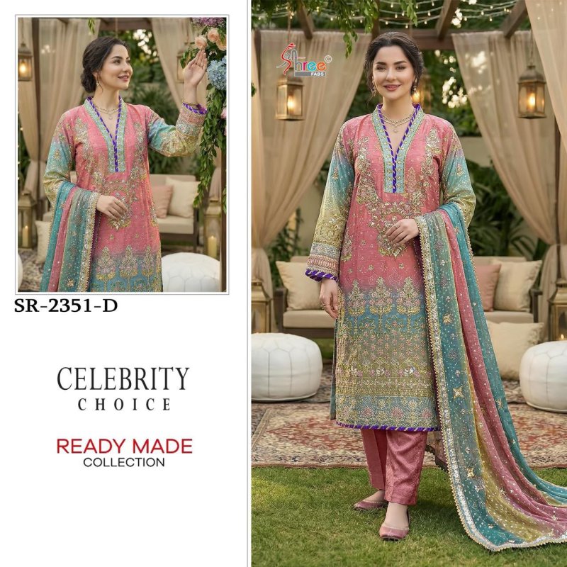Sr 2351 A To E By Shree Raga Chiffon Readymade Pakistani Suits 